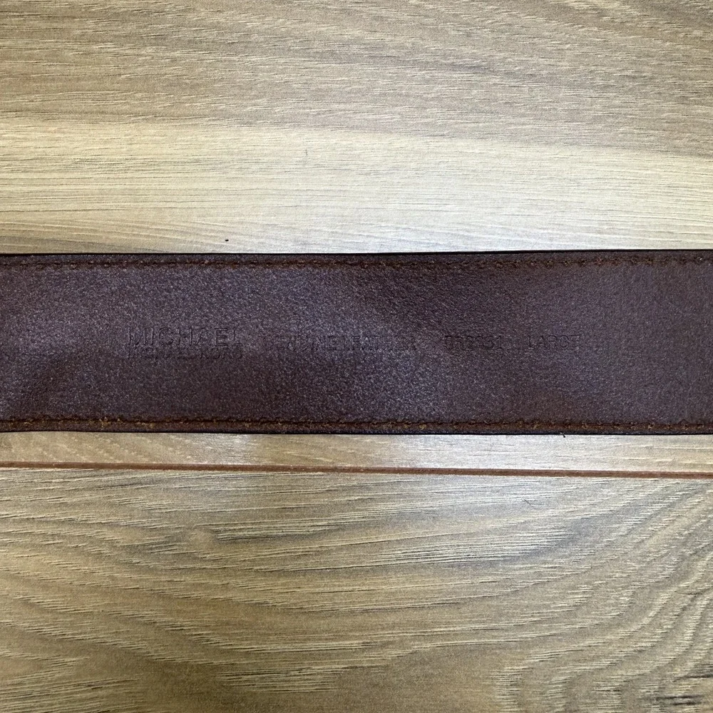 Michael Kors Women's Y2K Vintage Wide Belt Size L Brown Leather Boho Festival